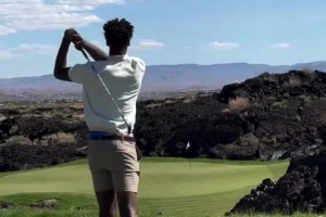 状元大热aj迪班萨也开始打上高尔夫了并且打的还不错...
